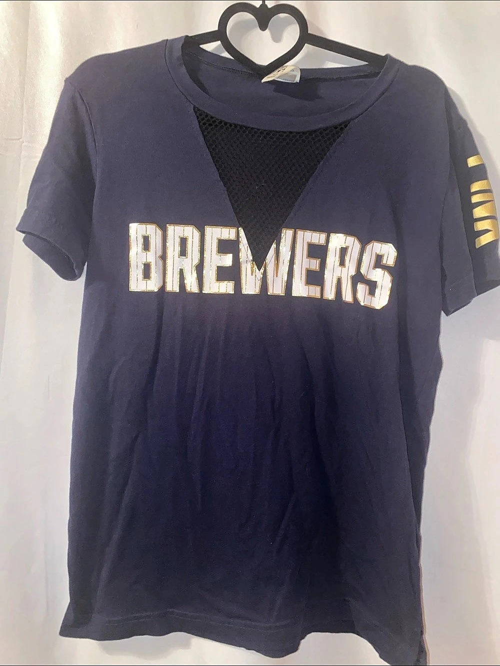 Victoria's Secret PINK Milwaukee Brewers shirt Tee in Blue Size XS Like New